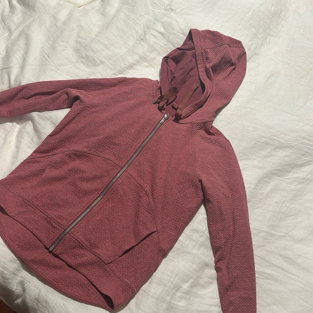Lululemon Athletica Size 10 Waffle-Y Texture Zip Up Hoodie | Dusty Rose / Pink 🩷
